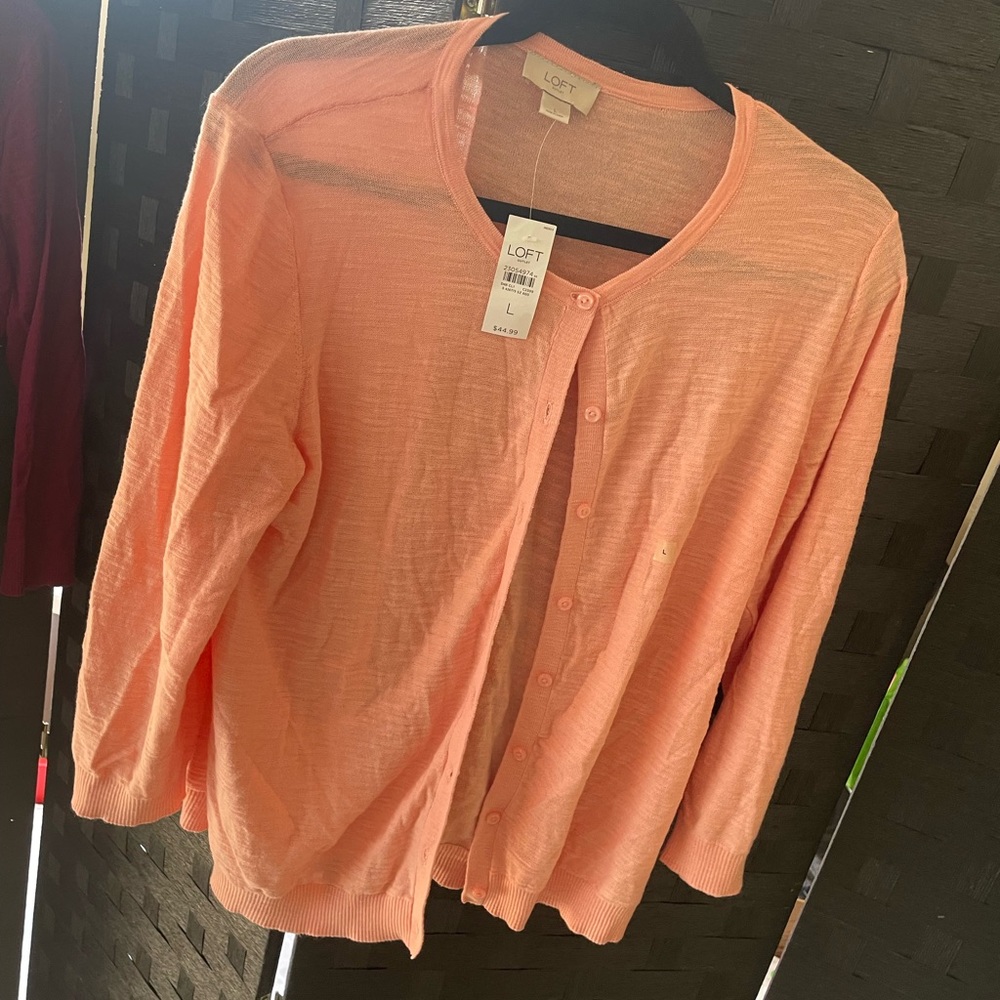 Cardigan sweater peach orange